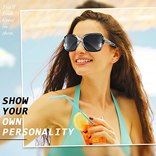 CGID Sunglasses Womens Ladies Polarised Retro Designer Sun Glasses Brown Big Frame Oversized Shades UV Protection Goggles