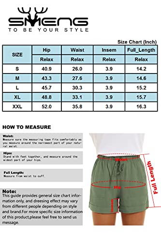 SMENG Ladies Shorts Size 16 Summer Solid Womens Shorts Workout Drawstring Shorts Lounge with Pockets Loose Casual Hot Pants