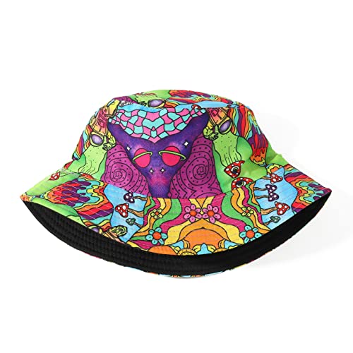 MengPa Unisex Bucket Hat Men Women Summer Travel Sun Fisherman Hats Reversible