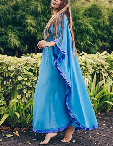 Bsubseach Chiffon Print Shirt Dress Beach Cover Up Loose Turn Down Collar Long Sleeve Bikini Kaftan Cover Ups for Swimwear Women