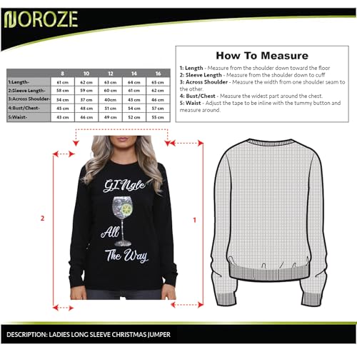NOROZE Women's Christmas Tops Sweatshirts Sequin Jingle Bells HoHoHo Pug Mrs Claus Xmas Jumper