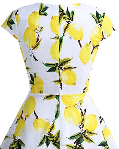 bbonlinedress Women's 50s 60s A Line Rockabilly Dress Cap Sleeve Vintage Swing Party Dress Blush