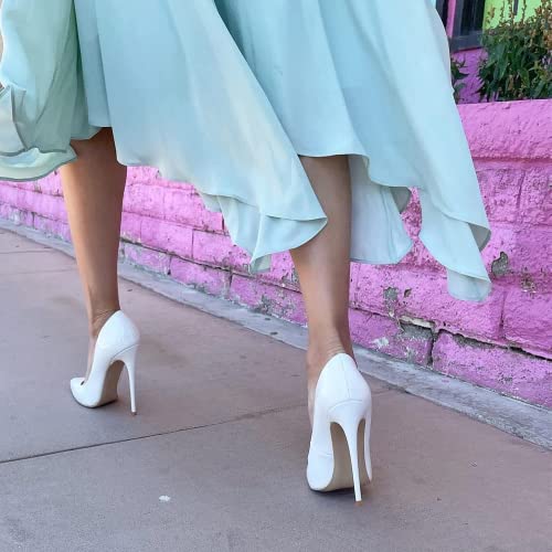 GENSHUO Women Fashion Pointed Toe High Heel Pumps Sexy Slip On Stiletto Party Shoes