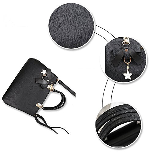 URAQT Womens Handbags, New Top Handle Bag, PU Leather Ladies Shoulder Bag Messenger Bag with Exquisite Metal Pendant, Fashion Tote Bag for Casual & Work, Mother's Day Gift