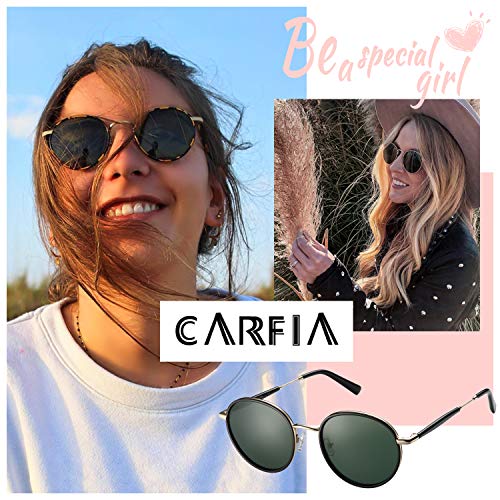 CARFIA Polarised Womens Sunglasses Vintage UV400 Protection Acetate Frame