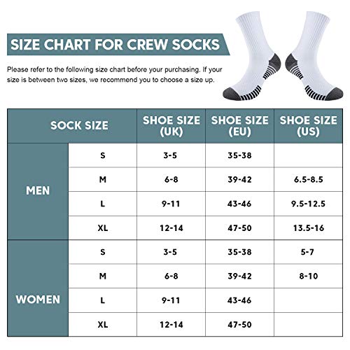 coskefy Cotton Sports Socks Cushioned Running Socks Trainer Socks for Men Women Walking Hiking Trekking Socks, 6 Pairs x black