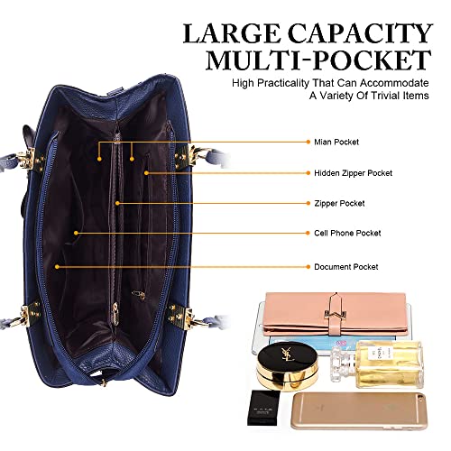 URAQT Womens Handbags, New Top Handle Bag, PU Leather Ladies Shoulder Bag Messenger Bag with Exquisite Metal Pendant, Fashion Tote Bag for Casual & Work, Mother's Day Gift