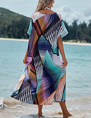 Bsubseach Swimsuit Cover Up for Swimwear Women Kaftan Dresses Summer Caftan with Drawstring