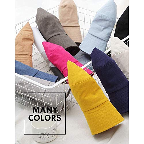 Anycosy Cotton Bucket Hat Women Summer Outdoor Floppy Sun Cap Packable with Big Wide Brim