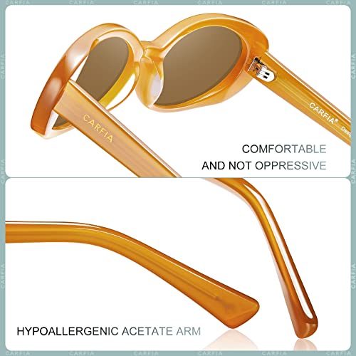 CARFIA Polarised Womens Sunglasses Vintage UV400 Protection Acetate Frame