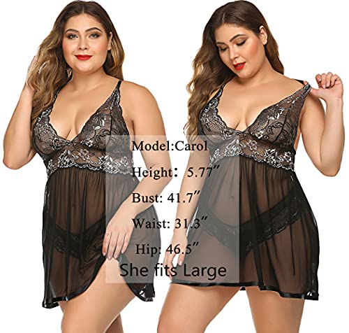 Avidlove Women Lingerie Lace Babydoll Strap Chemise Halter Teddy V neck Sleepwear