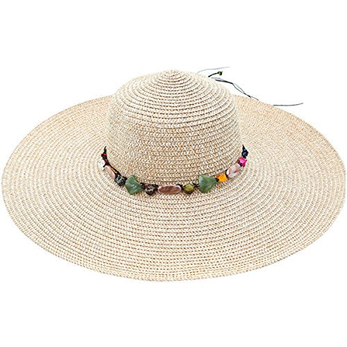 Lanzom Womens 5.5 Inches Wide Brim Straw Hat Floppy Foldable Roll up Cap Beach Sun Hat