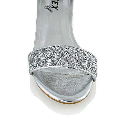 Womens Low Mid Heel Block Peep Toe Ladies Ankle Strap Party Strappy Sandals Shoes