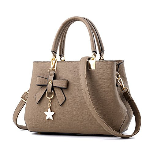 URAQT Womens Handbags, New Top Handle Bag, PU Leather Ladies Shoulder Bag Messenger Bag with Exquisite Metal Pendant, Fashion Tote Bag for Casual & Work, Mother's Day Gift