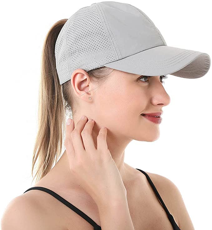 Womens Criss Cross Ponytail Baseball Cap,High Messy Bun Ponycap Quick Drying Mesh Outdoor Sports Hat with Ponytail Hole Adjustable Travel Summer Hat