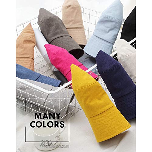 Anycosy Cotton Bucket Hat Women Summer Outdoor Floppy Sun Cap Packable with Big Wide Brim