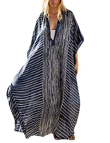 Bsubseach Chiffon Print Shirt Dress Beach Cover Up Loose Turn Down Collar Long Sleeve Bikini Kaftan Cover Ups for Swimwear Women