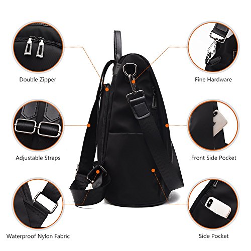 Charmore Women Backpack Ladies Rucksack Waterproof Nylon School bags Anti-theft Dayback Shoulder Bags