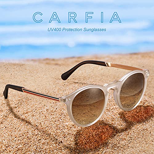 CARFIA Polarised Womens Sunglasses Vintage UV400 Protection Acetate Frame