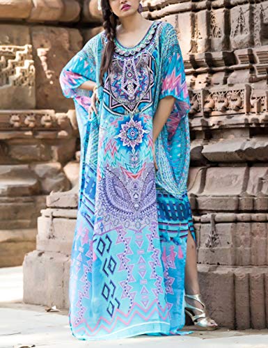 Bsubseach Chiffon Print Shirt Dress Beach Cover Up Loose Turn Down Collar Long Sleeve Bikini Kaftan Cover Ups for Swimwear Women