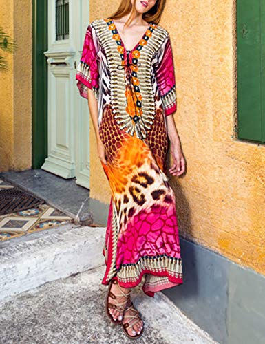 Bsubseach Swimsuit Cover Up for Swimwear Women Kaftan Dresses Summer Caftan with Drawstring