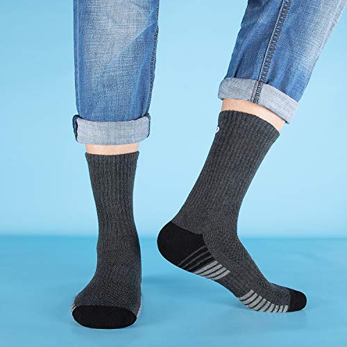 coskefy Cotton Sports Socks Cushioned Running Socks Trainer Socks for Men Women Walking Hiking Trekking Socks, 6 Pairs x black