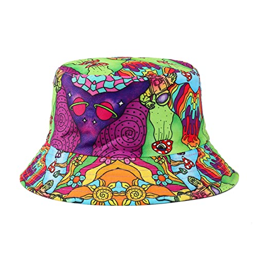 MengPa Unisex Bucket Hat Men Women Summer Travel Sun Fisherman Hats Reversible