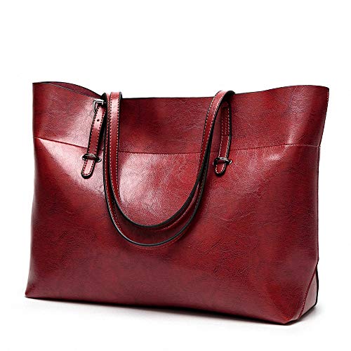 Aileese Womens Soft Leather Handbags Large Capacity Retro Vintage Top-Handle Casual Tote Shoulder Bags