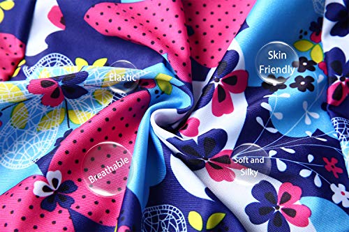 ECUPPER Womens Plus Size Skirted Swimsuit Floral Printed Swimwear Padded Swim Suit Dress with Boy Shorts
