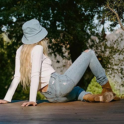 Anycosy Cotton Bucket Hat Women Summer Outdoor Floppy Sun Cap Packable with Big Wide Brim