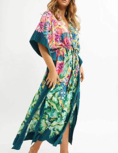 Bsubseach Swimsuit Cover Up for Swimwear Women Kaftan Dresses Summer Caftan with Drawstring