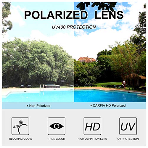 CARFIA Polarised Womens Sunglasses Vintage UV400 Protection Acetate Frame