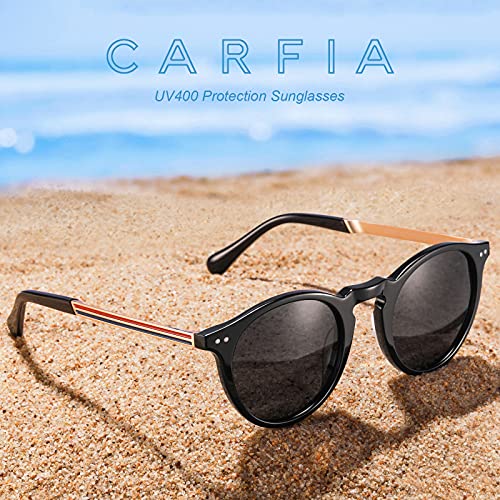 CARFIA Polarised Womens Sunglasses Vintage UV400 Protection Acetate Frame