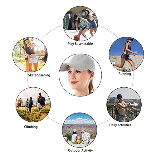 Womens Criss Cross Ponytail Baseball Cap,High Messy Bun Ponycap Quick Drying Mesh Outdoor Sports Hat with Ponytail Hole Adjustable Travel Summer Hat