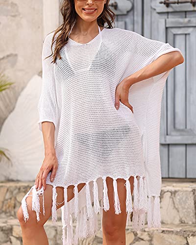 Women Swimsuit Cover Up Bathing Suit Kimono Long Beach Dress Floral Lace Bikini Swim Coverup Sun Protection Clothing