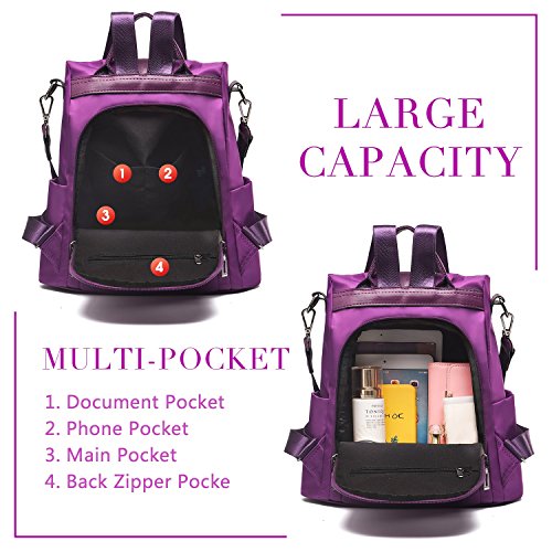 Charmore Women Backpack Ladies Rucksack Waterproof Nylon School bags Anti-theft Dayback Shoulder Bags