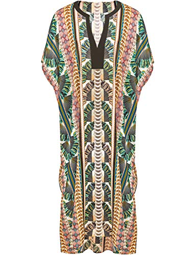 Bsubseach Swimsuit Cover Up for Swimwear Women Kaftan Dresses Summer Caftan with Drawstring