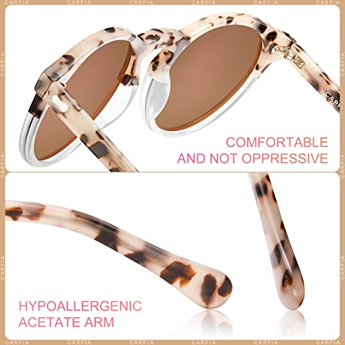 CARFIA Polarised Womens Sunglasses Vintage UV400 Protection Acetate Frame