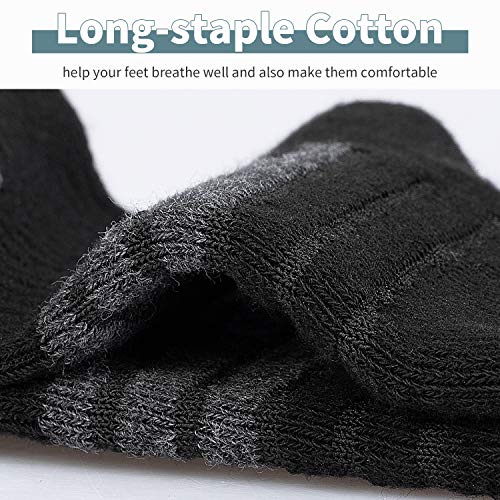 coskefy Cotton Sports Socks Cushioned Running Socks Trainer Socks for Men Women Walking Hiking Trekking Socks, 6 Pairs x black