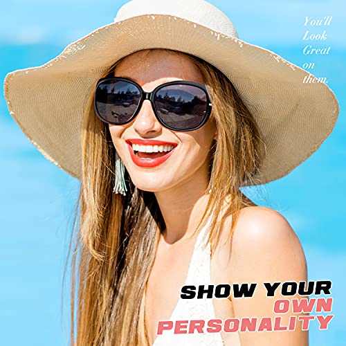 CGID Sunglasses Womens Ladies Polarised Retro Designer Sun Glasses Brown Big Frame Oversized Shades UV Protection Goggles