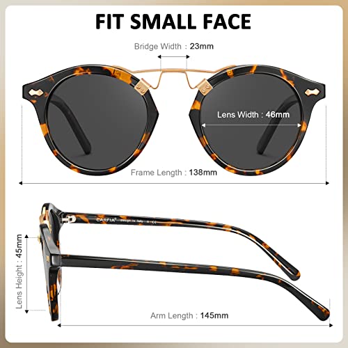 CARFIA Polarised Womens Sunglasses Vintage UV400 Protection Acetate Frame