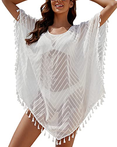 Women Swimsuit Cover Up Bathing Suit Kimono Long Beach Dress Floral Lace Bikini Swim Coverup Sun Protection Clothing