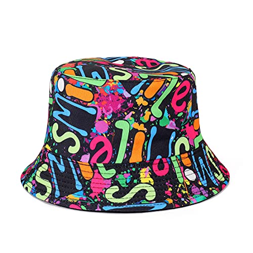 MengPa Unisex Bucket Hat Men Women Summer Travel Sun Fisherman Hats Reversible