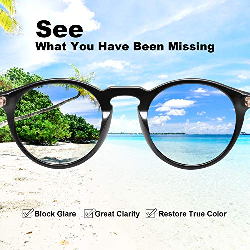 CARFIA Polarised Womens Sunglasses Vintage UV400 Protection Acetate Frame