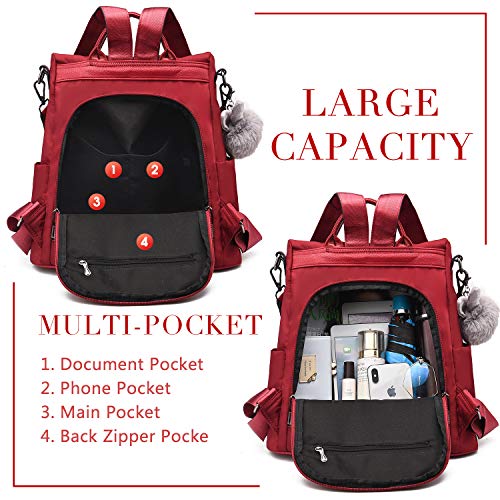 Charmore Women Backpack Ladies Rucksack Waterproof Nylon School bags Anti-theft Dayback Shoulder Bags