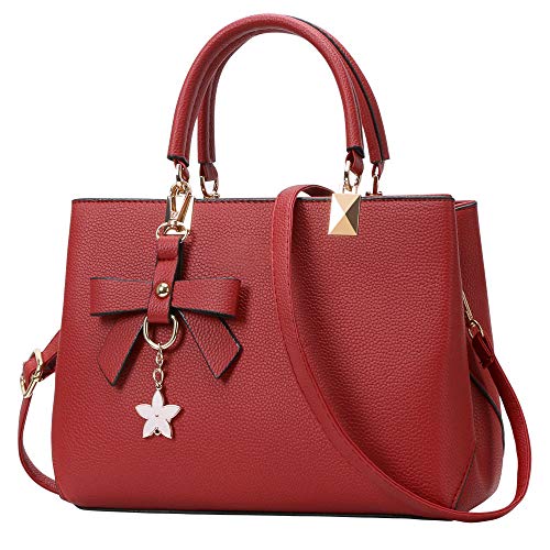 URAQT Womens Handbags, New Top Handle Bag, PU Leather Ladies Shoulder Bag Messenger Bag with Exquisite Metal Pendant, Fashion Tote Bag for Casual & Work, Mother's Day Gift