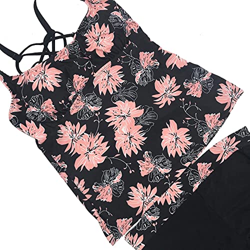 Sixyotie Women’s Swimwear Gradient Color Tankini Set Top with Shorts Low Waist Sporty Swimsuit Bikini