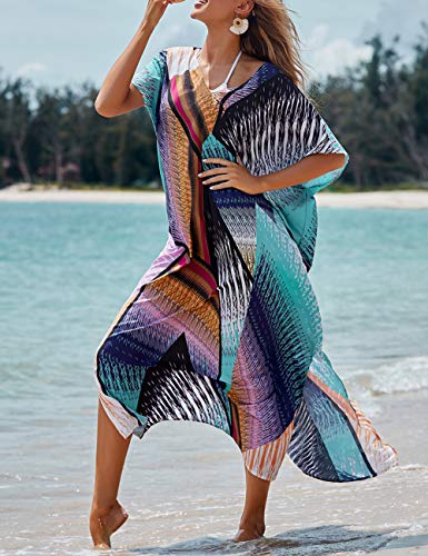 Bsubseach Swimsuit Cover Up for Swimwear Women Kaftan Dresses Summer Caftan with Drawstring