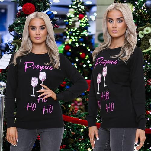 NOROZE Women's Christmas Tops Sweatshirts Sequin Jingle Bells HoHoHo Pug Mrs Claus Xmas Jumper