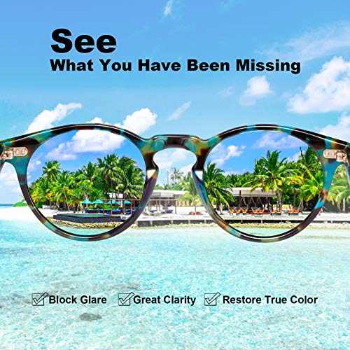 CARFIA Polarised Womens Sunglasses Vintage UV400 Protection Acetate Frame